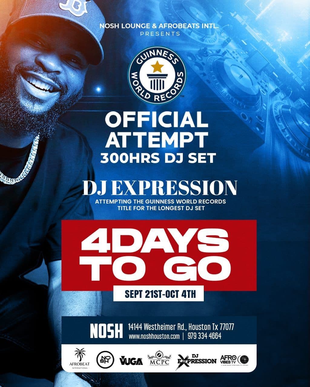 DJ Expression Embarks on Historic Guinness World Record Challenge: 300 Hours of Non-Stop DJing